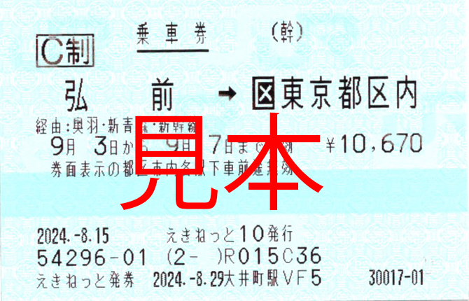 JR East Jousha-ken (basic fare ticket)