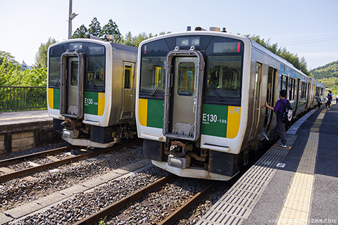JR East KiHa E130 (105 & 109) at Kururi Station
